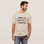 世界のベスト米国東部標準時刻の祖父明るい色のギフト Tシャツ (正面フル)