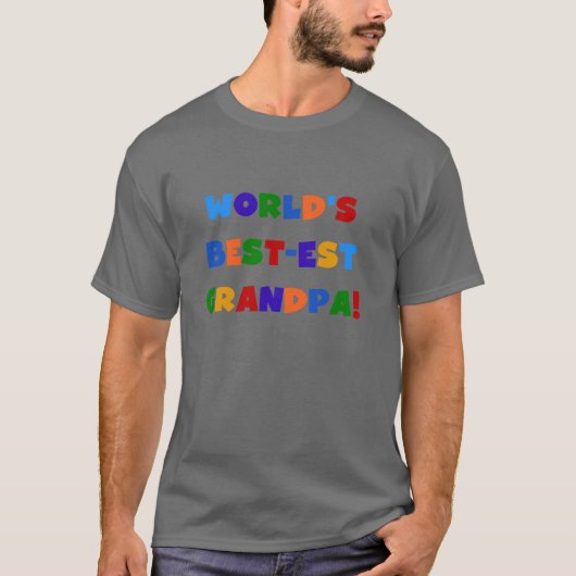 世界のベスト米国東部標準時刻の祖父明るい色のTシャツ Tシャツ (正面)
