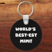 世界のベスト米国東部標準時刻のMimi白い文字のTシャツのギフト キーホルダー (正面)