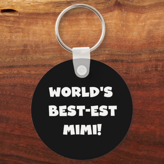 世界のベスト米国東部標準時刻のMimi白い文字のTシャツのギフト キーホルダー (正面)
