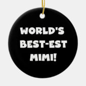 世界のベスト米国東部標準時刻のMimi白い文字のTシャツのギフト セラミックオーナメント (正面)