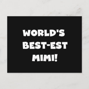 世界のベスト米国東部標準時刻のMimi白い文字のTシャツのギフト ポストカード