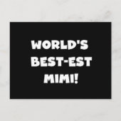 世界のベスト米国東部標準時刻のMimi白い文字のTシャツのギフト ポストカード (正面)