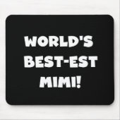 世界のベスト米国東部標準時刻のMimi白い文字のTシャツのギフト マウスパッド (正面)