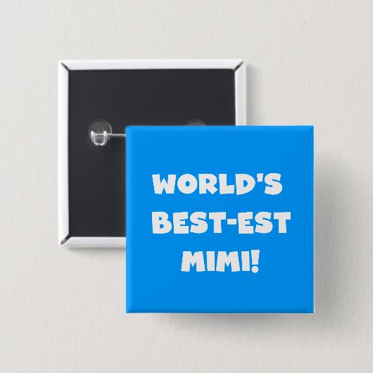 世界のベスト米国東部標準時刻のMimi白い文字のTシャツのギフト 缶バッジ (正面&裏面)