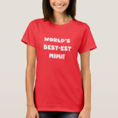 世界のベスト米国東部標準時刻のMimi白い文字のTシャツのギフト Tシャツ (正面)