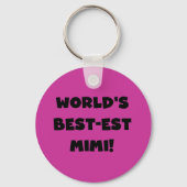 世界のベスト米国東部標準時刻のMimi黒い文字のTシャツおよびギフト キーホルダー (正面)