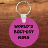 世界のベスト米国東部標準時刻のMimi黒い文字のTシャツおよびギフト キーホルダー (正面)