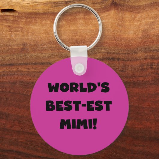 世界のベスト米国東部標準時刻のMimi黒い文字のTシャツおよびギフト キーホルダー (正面)