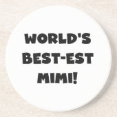 世界のベスト米国東部標準時刻のMimi黒い文字のTシャツおよびギフト コースター (正面)