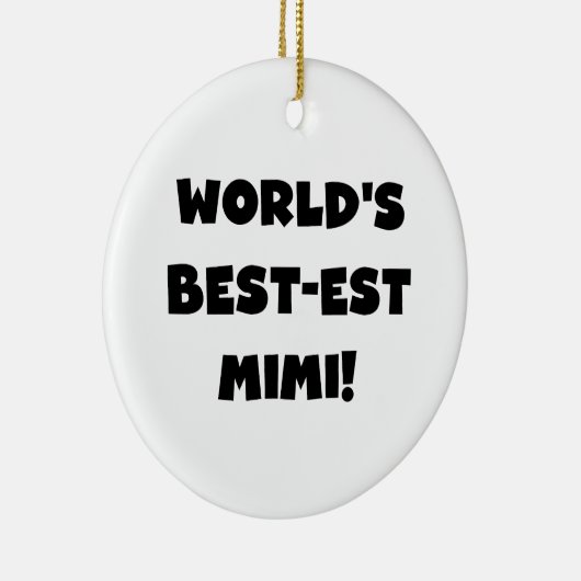 世界のベスト米国東部標準時刻のMimi黒い文字のTシャツおよびギフト セラミックオーナメント (右)