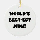 世界のベスト米国東部標準時刻のMimi黒い文字のTシャツおよびギフト セラミックオーナメント (正面)