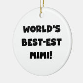 世界のベスト米国東部標準時刻のMimi黒い文字のTシャツおよびギフト セラミックオーナメント (左)