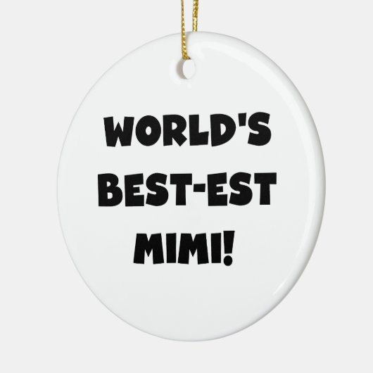 世界のベスト米国東部標準時刻のMimi黒い文字のTシャツおよびギフト セラミックオーナメント (左)