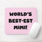 世界のベスト米国東部標準時刻のMimi黒い文字のTシャツおよびギフト マウスパッド (マウス)