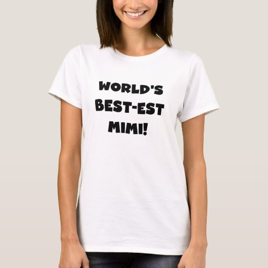 世界のベスト米国東部標準時刻のMimi黒い文字のTシャツおよびギフト Tシャツ (正面)