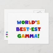 世界のベスト米国東部標準時刻ガンマの明るい色のギフト ポストカード (正面/裏面)