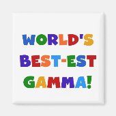 世界のベスト米国東部標準時刻ガンマの明るい色のギフト マグネット (正面)