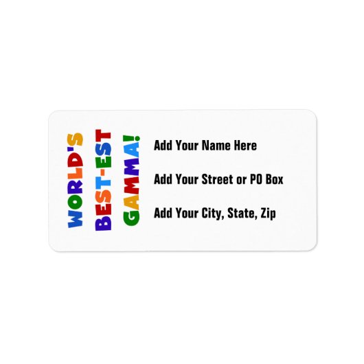 世界のベスト米国東部標準時刻ガンマの明るい色のギフト ラベル (正面)