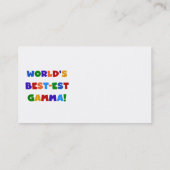 世界のベスト米国東部標準時刻ガンマの明るい色のギフト 名刺 (裏面)