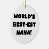 世界のベスト米国東部標準時刻ナナの白黒Tシャツ セラミックオーナメント (右)