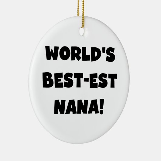 世界のベスト米国東部標準時刻ナナの白黒Tシャツ セラミックオーナメント (右)