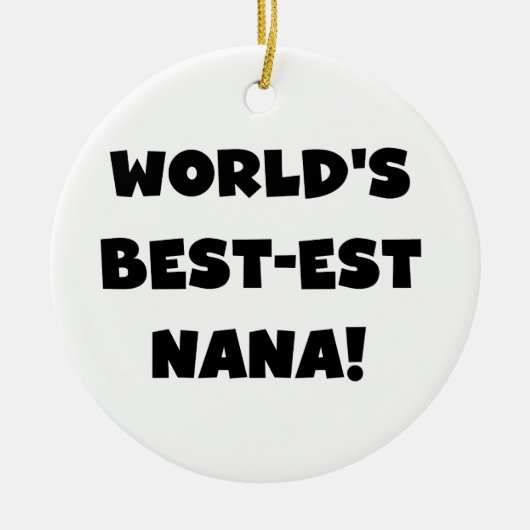 世界のベスト米国東部標準時刻ナナの白黒Tシャツ セラミックオーナメント (正面)