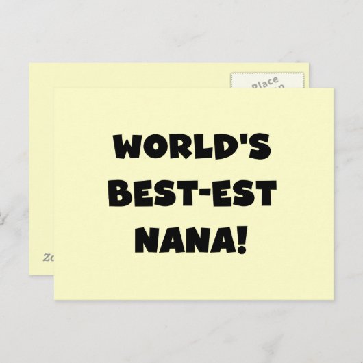 世界のベスト米国東部標準時刻ナナの白黒Tシャツ ポストカード (正面/裏面)