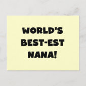 世界のベスト米国東部標準時刻ナナの白黒Tシャツ ポストカード (正面)