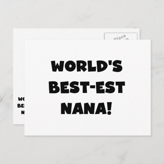 世界のベスト米国東部標準時刻ナナの白黒Tシャツ ポストカード (正面/裏面)