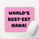 世界のベスト米国東部標準時刻ナナの白黒Tシャツ マウスパッド (マウス)