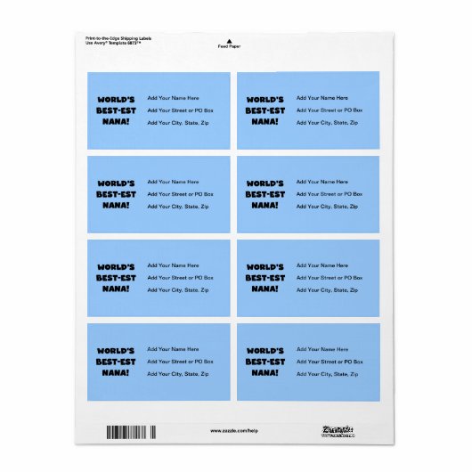 世界のベスト米国東部標準時刻ナナの白黒Tシャツ ラベル (フルシート)