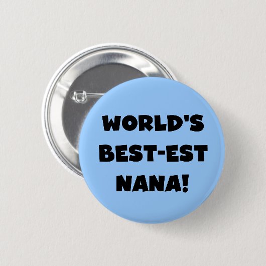 世界のベスト米国東部標準時刻ナナの白黒Tシャツ 缶バッジ (正面&裏面)