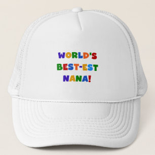 世界のベスト米国東部標準時刻ナナ明るい色のTシャツ キャップ