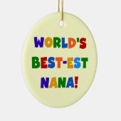 世界のベスト米国東部標準時刻ナナ明るい色のTシャツ セラミックオーナメント (右)