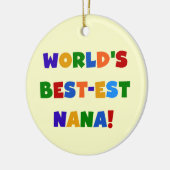 世界のベスト米国東部標準時刻ナナ明るい色のTシャツ セラミックオーナメント (左)