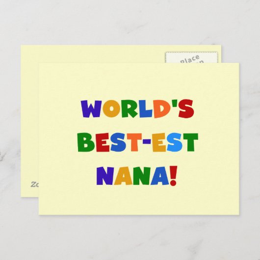 世界のベスト米国東部標準時刻ナナ明るい色のTシャツ ポストカード (正面/裏面)