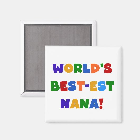 世界のベスト米国東部標準時刻ナナ明るい色のTシャツ マグネット (正面/裏面)