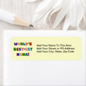 世界のベスト米国東部標準時刻ナナ明るい色のTシャツ ラベル (インサイチュ)