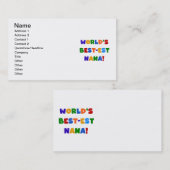 世界のベスト米国東部標準時刻ナナ明るい色のTシャツ 名刺 (正面/裏面)