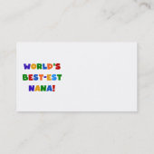 世界のベスト米国東部標準時刻ナナ明るい色のTシャツ 名刺 (裏面)