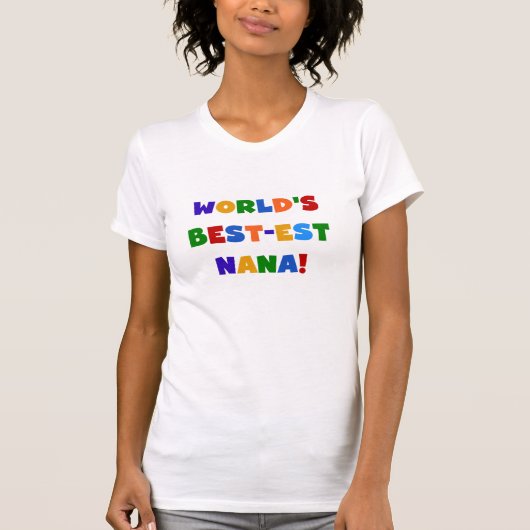 世界のベスト米国東部標準時刻ナナ明るい色のTシャツ Tシャツ (正面)