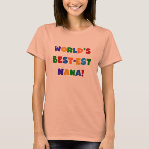 世界のベスト米国東部標準時刻ナナ明るい色のTシャツ Tシャツ