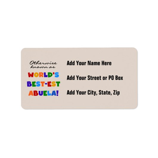 世界のベスト米国東部標準時刻Abuelaのギフトとしてさもなければ知られていて ラベル (正面)
