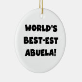 世界のベスト米国東部標準時刻Abuelaの白黒ギフト セラミックオーナメント (右)