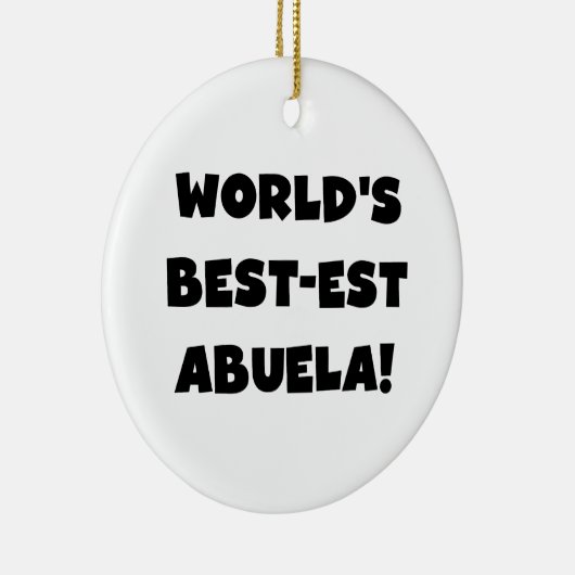 世界のベスト米国東部標準時刻Abuelaの白黒ギフト セラミックオーナメント (右)
