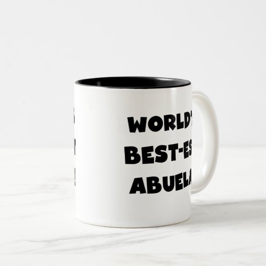 世界のベスト米国東部標準時刻Abuelaの白黒ギフト ツートーンマグカップ (正面右)