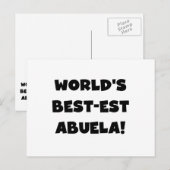 世界のベスト米国東部標準時刻Abuelaの白黒ギフト ポストカード (正面/裏面)