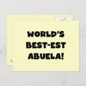 世界のベスト米国東部標準時刻Abuelaの白黒ギフト ポストカード (正面/裏面)