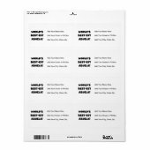 世界のベスト米国東部標準時刻Abuelaの白黒ギフト ラベル (フルシート)